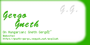 gergo gneth business card